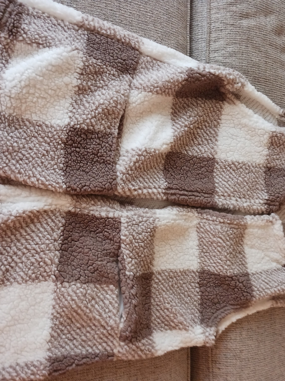 Cozy Brown Plaid Sherpa Kids Pajamas